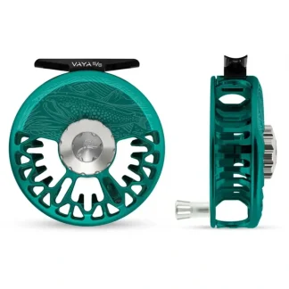 Abel Vaya Reel 5/6 Teal, Platinum Drag Knob, Underwood On the Hunt Engraving with Platinum Handle - Your Premium Fishing Gear Store Rods Lines Baits Accessories^ New