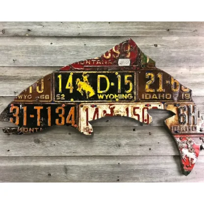 Antique Mixed Western State Trout License Plate Art - Your Premium Fishing Gear Store Rods Lines Baits Accessories^ New