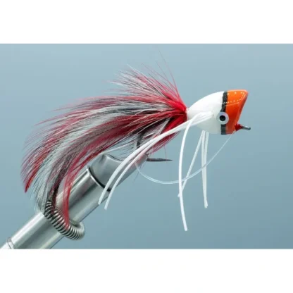 Bass Popper Red/White #1/0 - Your Premium Fishing Gear Store Rods Lines Baits Accessories^ Cheap