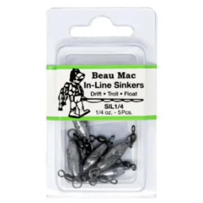 Beau-Mac Sinker In-Line W/Crane Swivels 1/4oz - Your Premium Fishing Gear Store Rods Lines Baits Accessories^ Outlet