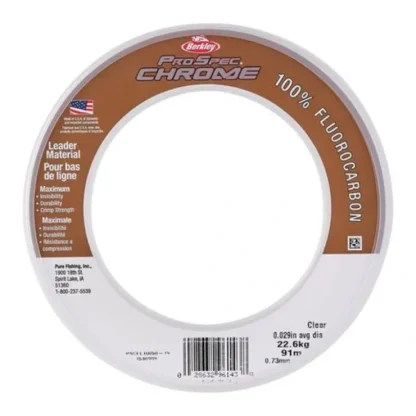 Berkley ProSpec Chrome 100% Fluoro Leader, 80lb, 25yd, Clear - Your Premium Fishing Gear Store Rods Lines Baits Accessories^ Store