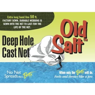 Betts Old Salt Deep Hole Mono Cast Net 6' 3/8" Mesh, Sewn-in Webbing - Your Premium Fishing Gear Store Rods Lines Baits Accessories^ New