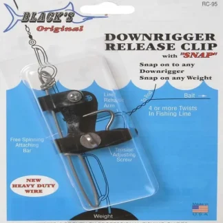 Black Marine Downrigger Release Clip Blk with Ring & Snap Wire - Your Premium Fishing Gear Store Rods Lines Baits Accessories^ Shop
