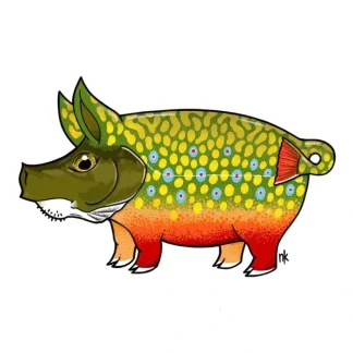 Brook Trout Pig Sticker - Your Premium Fishing Gear Store Rods Lines Baits Accessories^ New