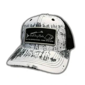 Bull Bay Rods Ripped Series BBR Logo Soft Mesh Trucker Hat Gray & White - Your Premium Fishing Gear Store Rods Lines Baits Accessories^ Best