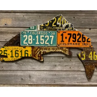 Colorado Antique Trout License Plate Art - Your Premium Fishing Gear Store Rods Lines Baits Accessories^ Fashion
