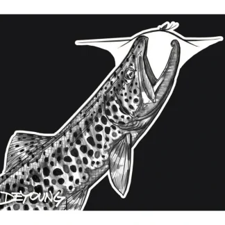 DeYoung Rising Brown Black & White Sticker - Your Premium Fishing Gear Store Rods Lines Baits Accessories^ New