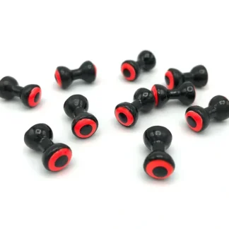 Double Pupil Lead Eyes - Black/Fl. Orange - Your Premium Fishing Gear Store Rods Lines Baits Accessories^ Flash Sale
