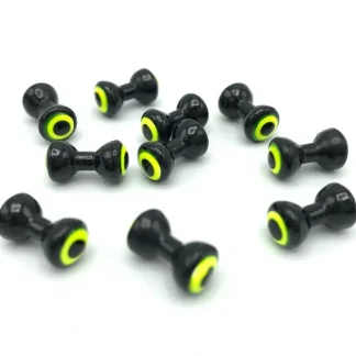 Double Pupil Lead Eyes - Black/Yellow Chartreuse - Your Premium Fishing Gear Store Rods Lines Baits Accessories^ Clearance