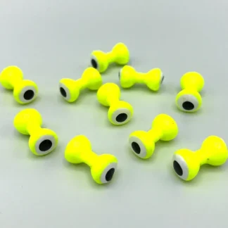 Double Pupil Lead Eyes - Chartreuse/White - Your Premium Fishing Gear Store Rods Lines Baits Accessories^ New