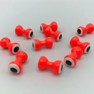 Double Pupil Lead Eyes - Fl. Orange/White - Your Premium Fishing Gear Store Rods Lines Baits Accessories^ Online