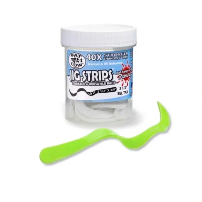 Fat Cow Jig Strips Eel Tail 3 1/2" X 3/8" Scented, Glow - Your Premium Fishing Gear Store Rods Lines Baits Accessories^ Hot