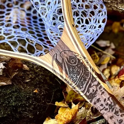 Fat Jake 16"x12" - Brown Trout Engraved - Classic Fly Fishing Traditional Landing Net - Your Premium Fishing Gear Store Rods Lines Baits Accessories^ Online