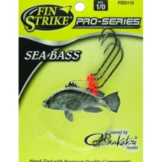 Fin Strike ProSeries SeaBass Rig Baitholder Hook, Blk w/Flo Red Round Beads SPRO - Your Premium Fishing Gear Store Rods Lines Baits Accessories^ Best
