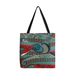FisheWear Abstract Char Fabric Tote - Your Premium Fishing Gear Store Rods Lines Baits Accessories^ Best Sale