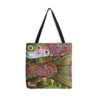 FisheWear Troutrageous Rainbow Fabric Tote - Your Premium Fishing Gear Store Rods Lines Baits Accessories^ Flash Sale