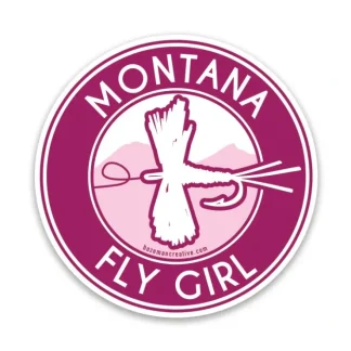 Fly Girl Round Sticker - Your Premium Fishing Gear Store Rods Lines Baits Accessories^ Shop