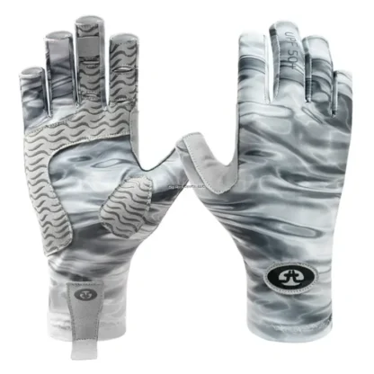 Flying Fisherman Sunbandit Half-Finger Gloves Gray - Your Premium Fishing Gear Store Rods Lines Baits Accessories^ Hot