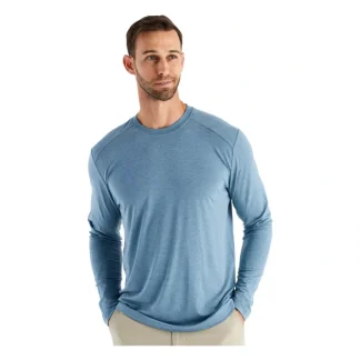 Free Fly Bamboo Shade Long Sleeve Heather Slate Blue - Your Premium Fishing Gear Store Rods Lines Baits Accessories^ Sale