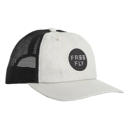 Free Fly Low Pro Badge Trucker Hat Harbor Grey - Your Premium Fishing Gear Store Rods Lines Baits Accessories^ Cheap