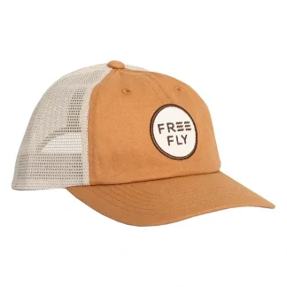 Free Fly Low Pro Badge Trucker Hat Wheat - Your Premium Fishing Gear Store Rods Lines Baits Accessories^ Outlet