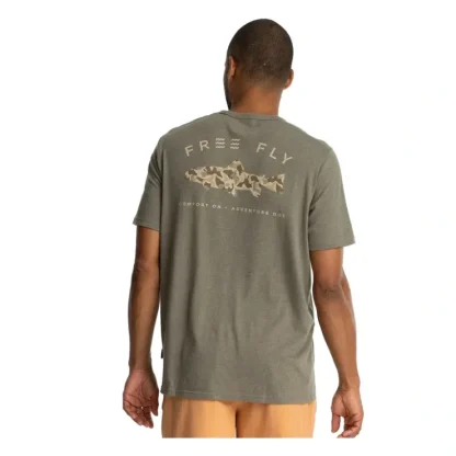 Free Fly Trout Camo Pocket Tee Heather Fatigue - Your Premium Fishing Gear Store Rods Lines Baits Accessories^ Outlet