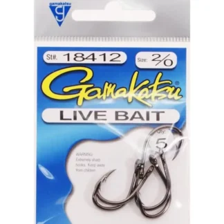 Gamakatsu Live Bait Hook, Needle Point, Ringed Eye NS Black - Your Premium Fishing Gear Store Rods Lines Baits Accessories^ Clearance