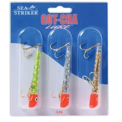 GOT-CHA Mylar Series Lure Kit, 3", 1 oz, Size 2 & 4 Hook, 3 Pack - Your Premium Fishing Gear Store Rods Lines Baits Accessories^ Fashion