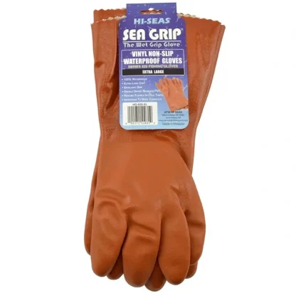 Hi-Seas Sea Grip Vinyl Waterproof Fishing Glove, Large Size, Orange HG-66-LG - Your Premium Fishing Gear Store Rods Lines Baits Accessories^ Shop