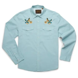 Howler Bros Gaucho Snapshirt Pelican Portage : Nile Blue Oxford - Your Premium Fishing Gear Store Rods Lines Baits Accessories^ Store