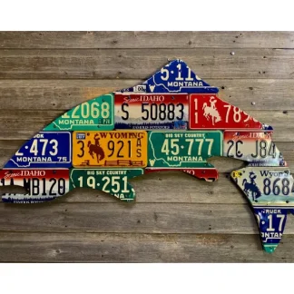 Large 4-Foot Mixed Western Trout License Plate Art - Your Premium Fishing Gear Store Rods Lines Baits Accessories* Fly Fishing