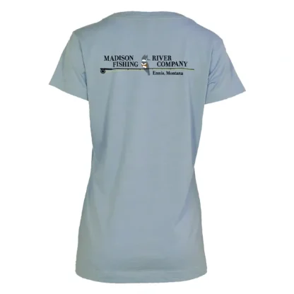 Logo Womens Essential S/S Scoop Neck w/Back Logo T-Shirt Blue Fog - Your Premium Fishing Gear Store Rods Lines Baits Accessories* Fishing Line