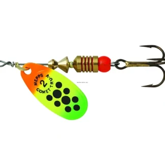 Mepps Comet TRU-V In-Line Spinner, 2-1/2", 1/6 oz, Firetiger & Black Dots - Your Premium Fishing Gear Store Rods Lines Baits Accessories* Bait