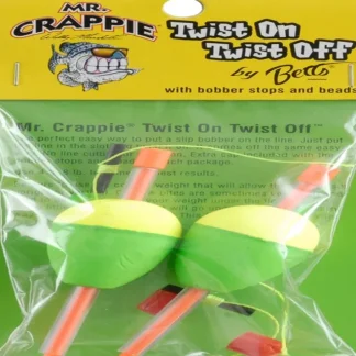 Mr. Crappie YG Twist On Twist Off Unweighted Pear Float, 1 1/2" Yellow/Green - Your Premium Fishing Gear Store Rods Lines Baits Accessories* Fishing Line