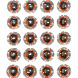 Oval Pupil 3D Eyes - Orange/Black - Your Premium Fishing Gear Store Rods Lines Baits Accessories* Fly Fishing