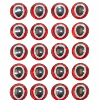 Oval Pupil 3D Eyes - Red/Black - Your Premium Fishing Gear Store Rods Lines Baits Accessories* Fly Fishing