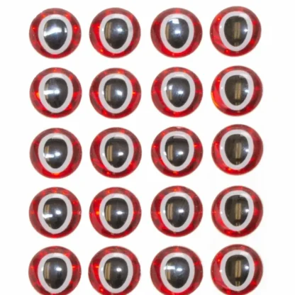 Oval Pupil 3D Eyes - Red/Black - Your Premium Fishing Gear Store Rods Lines Baits Accessories* Fly Fishing