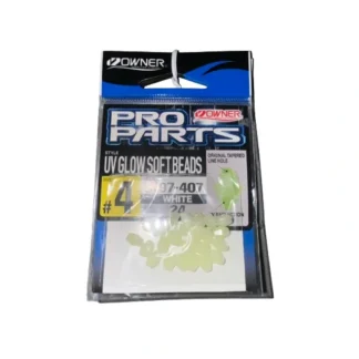 Owner UV Glow Soft Beads, Size 4, 24pk, White - Your Premium Fishing Gear Store Rods Lines Baits Accessories* Fishing Line