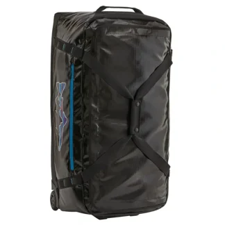 Patagonia Black Hole Wheeled Duffel 100L Black w/Fitz Trout - Your Premium Fishing Gear Store Rods Lines Baits Accessories* Fishing Line