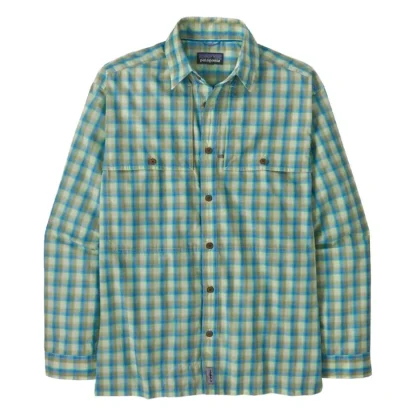Patagonia L/S Island Hopper Shirt Mirrored: Vessel Blue - Your Premium Fishing Gear Store Rods Lines Baits Accessories* Fly Fishing