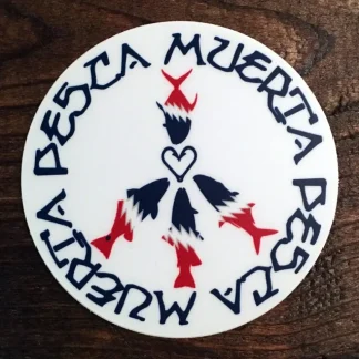 Pesca Muerta Peace Love Pesca Sticker - Your Premium Fishing Gear Store Rods Lines Baits Accessories* Fly Fishing