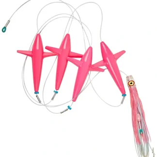 Playaction Flock-O-Birds Rigged Daisy Chain Teaser, 5", 62.4 Oz, Pink - Your Premium Fishing Gear Store Rods Lines Baits Accessories* Bait