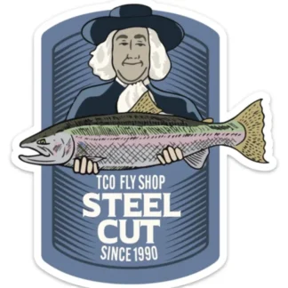 TCO Fly Shop's Steel Cut Sticker - Your Premium Fishing Gear Store Rods Lines Baits Accessories^ New