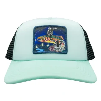 40th Logo Laguna Trucker Hat Mint w/ Trout Rodeo Logo - Your Premium Fishing Gear Store Rods Lines Baits Accessories^ Cheap