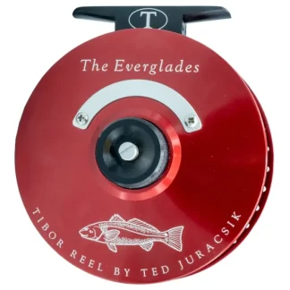 Tibor Everglades Reel Custom Red with Black with Redfish Engraving - Your Premium Fishing Gear Store Rods Lines Baits Accessories^ New