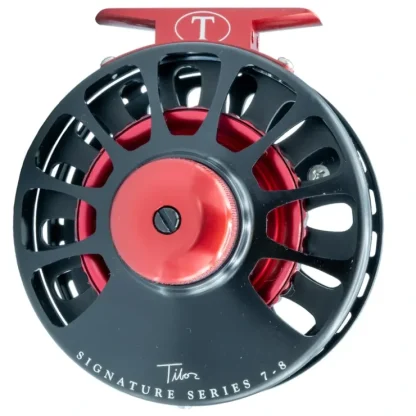 Tibor Signature Series Reel 7-8 Custom Frost Black with Red Hub - Your Premium Fishing Gear Store Rods Lines Baits Accessories^ Online
